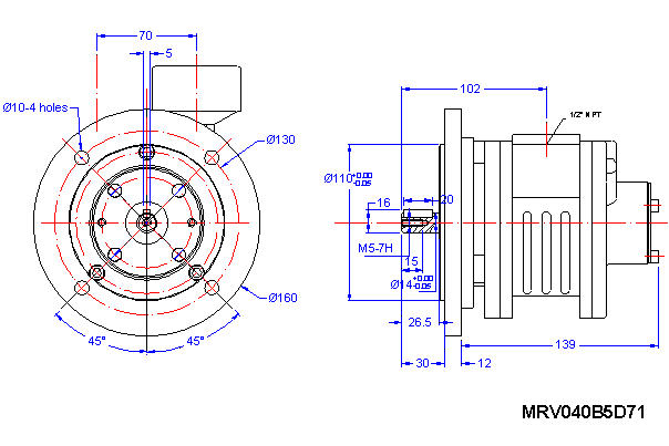 Motore ad aria Ingersoll Rand MRV040B5D71