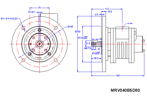 Motore ad aria Ingersoll Rand MRV040B5D80